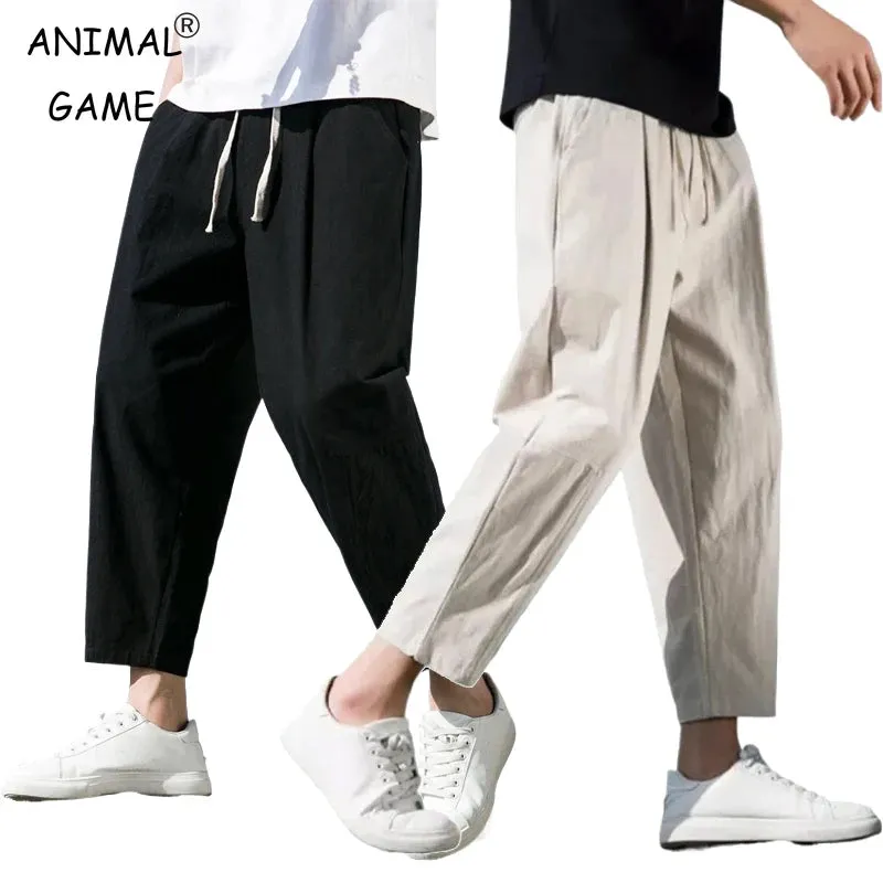 Men’s Linen Cotton Sweatpants – Lightweight, Breathable Joggers for Everyday Comfort