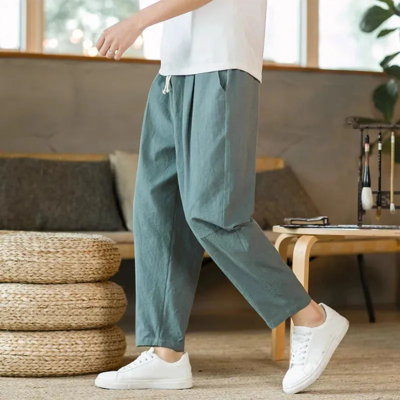 Men’s Linen Cotton Sweatpants – Lightweight, Breathable Joggers for Everyday Comfort