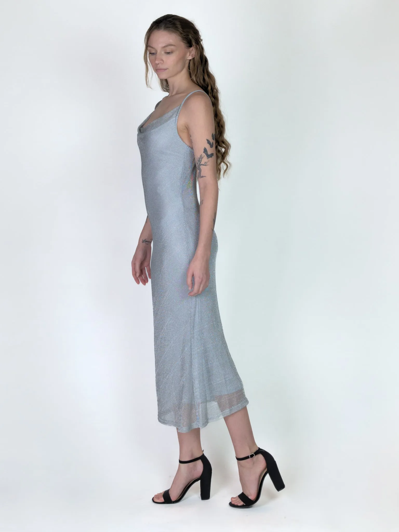 Metallic Silver Dress