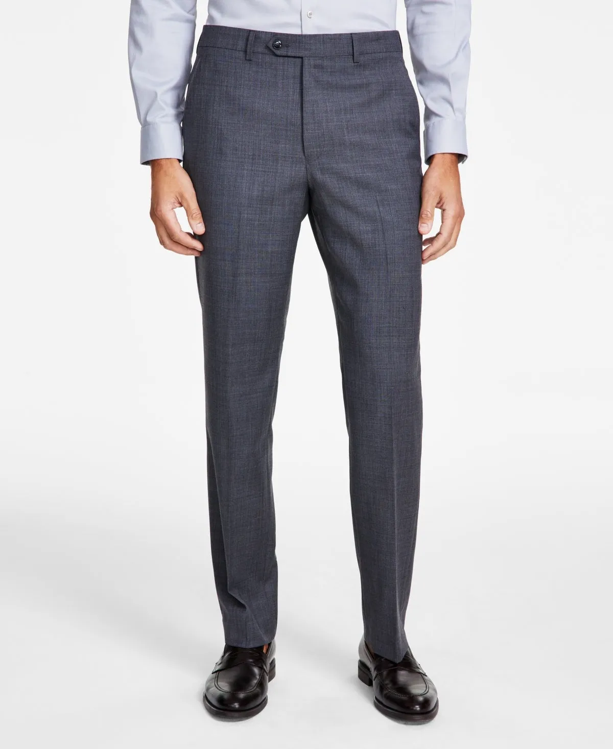Michael Kors Men's Classic-Fit Wool-Blend Stretch Solid Dress Pants 38 x 34 Grey