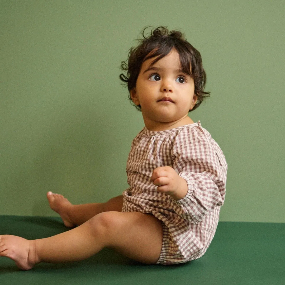 Nature Baby Meadow Bodysuit Gingham Twilight Check