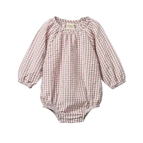 Nature Baby Meadow Bodysuit Gingham Twilight Check