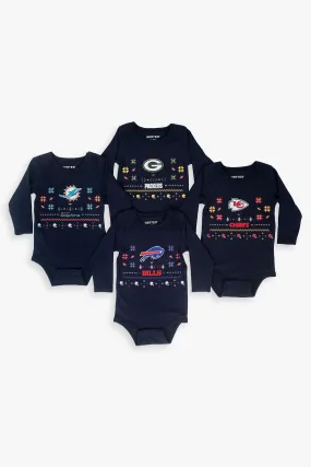 NFL Baby 100% Organic Ugly Holiday Long Sleeve Bodysuit