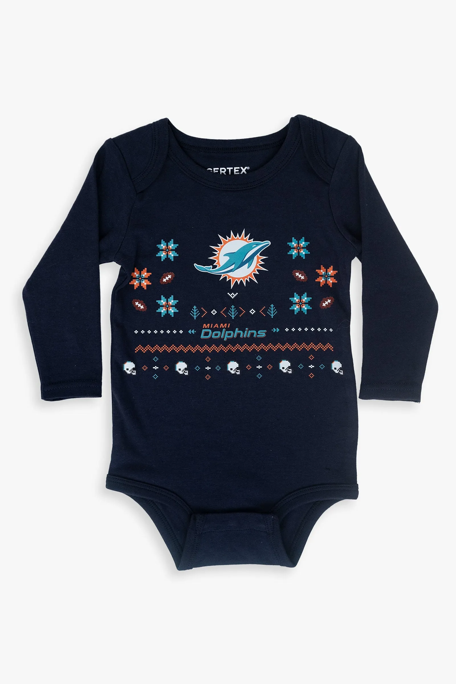 NFL Baby 100% Organic Ugly Holiday Long Sleeve Bodysuit