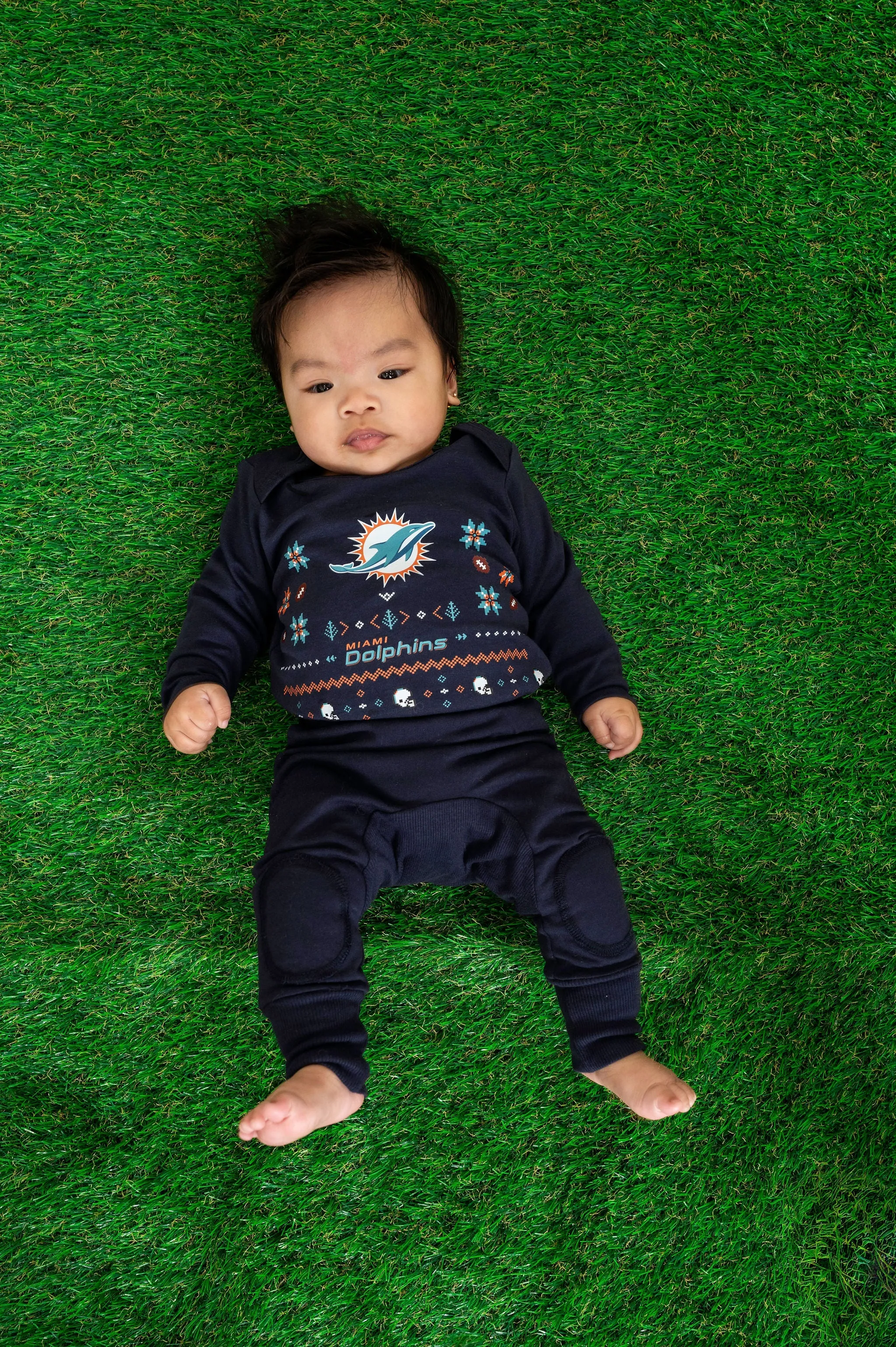 NFL Baby 100% Organic Ugly Holiday Long Sleeve Bodysuit