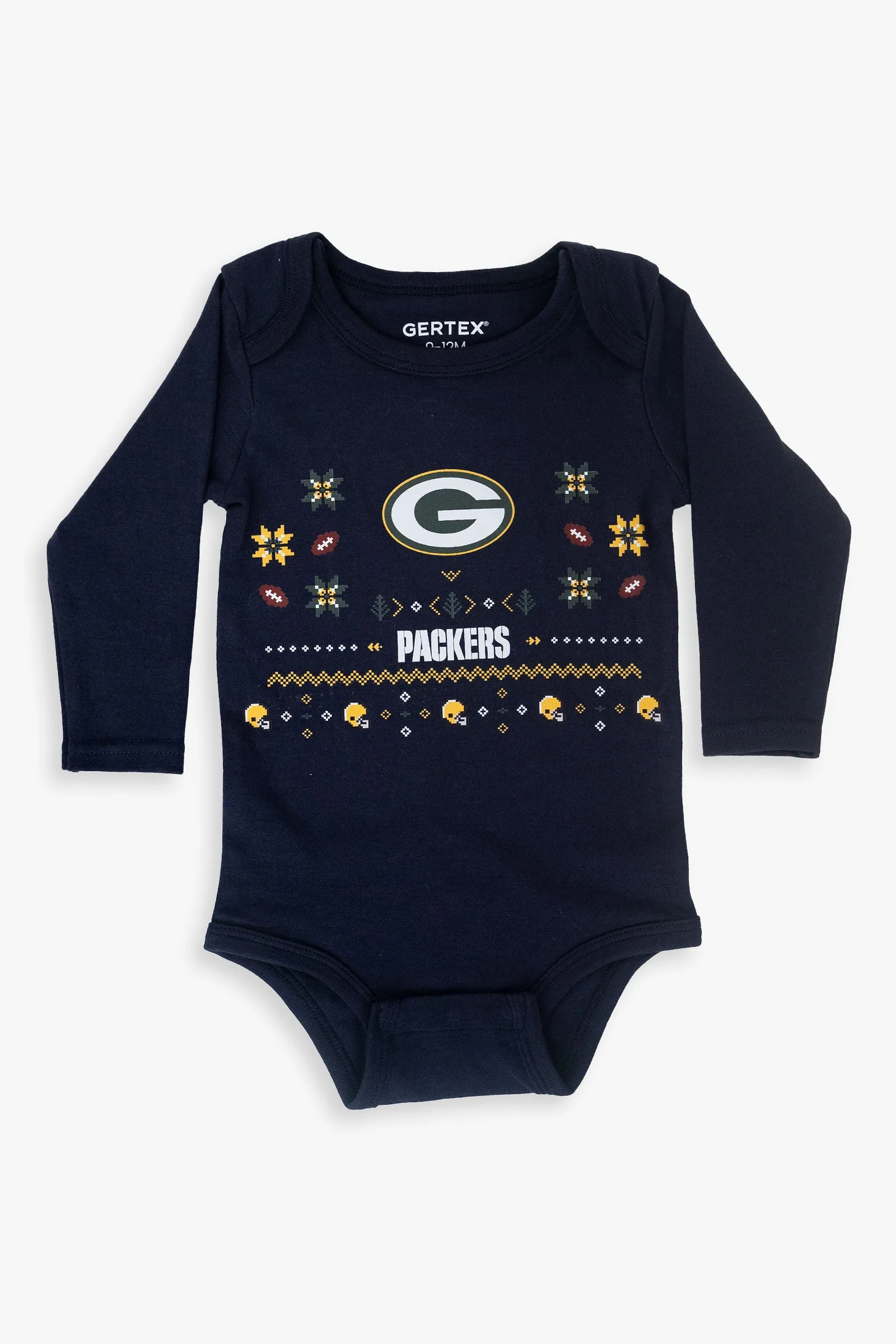 NFL Baby 100% Organic Ugly Holiday Long Sleeve Bodysuit