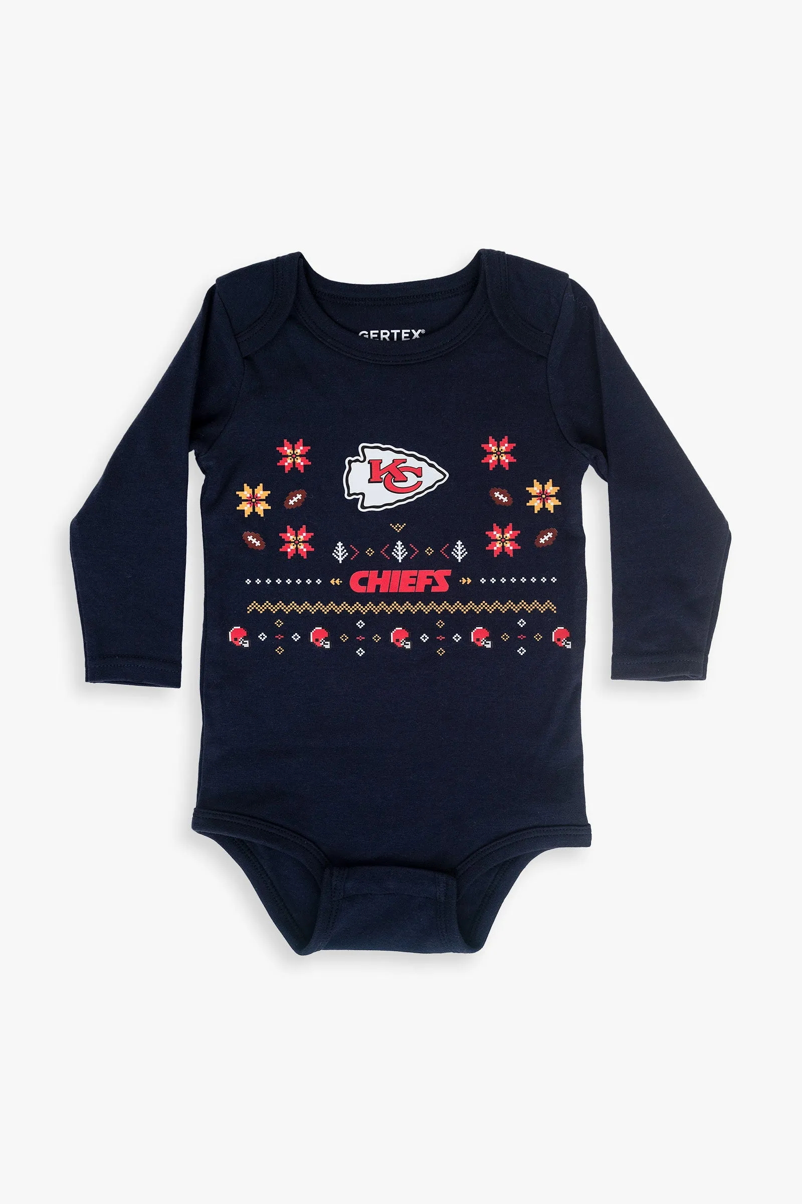 NFL Baby 100% Organic Ugly Holiday Long Sleeve Bodysuit