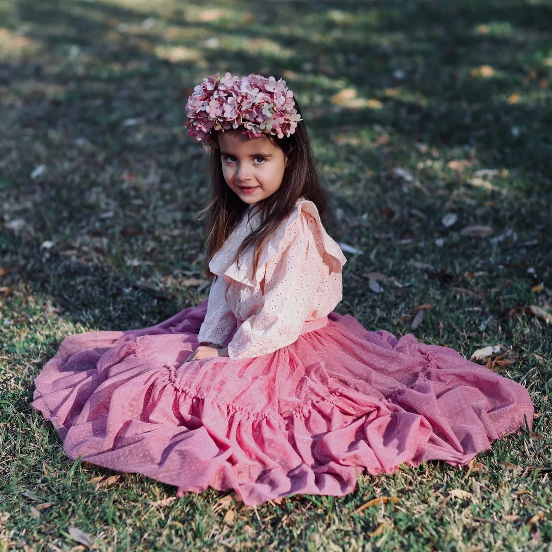 nutcracker tutu - vintage rose hail spot tulle