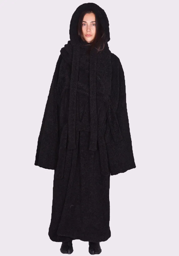 OTTOLINGER 1230702921 WRAP TEDDY LONG COAT BLACK