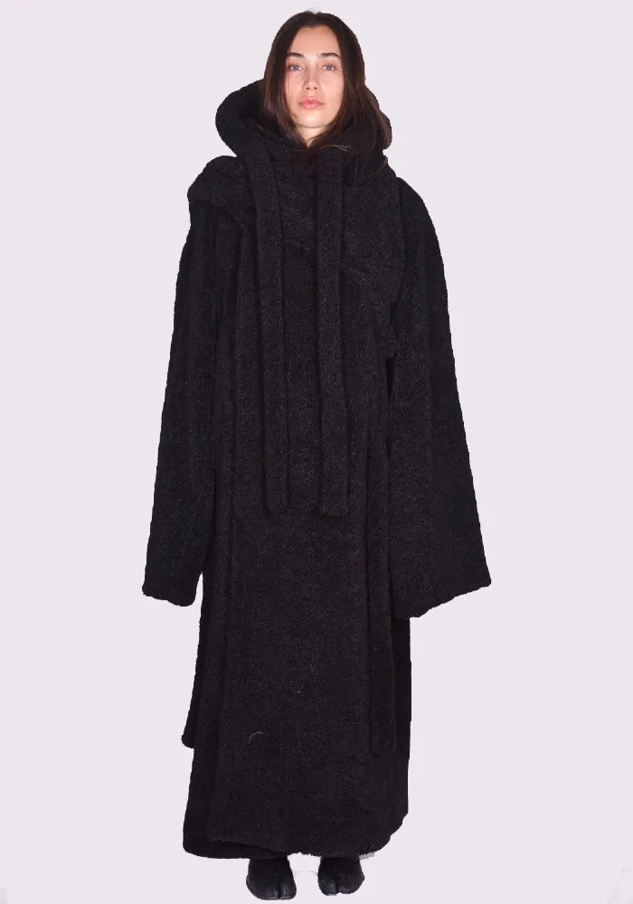 OTTOLINGER 1230702921 WRAP TEDDY LONG COAT BLACK