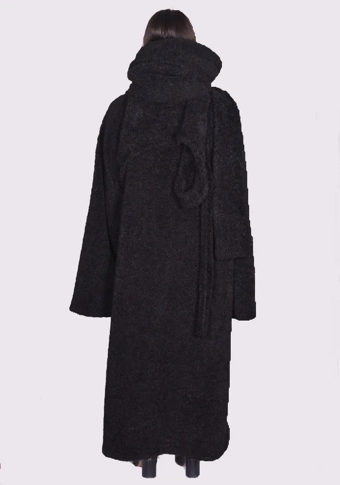 OTTOLINGER 1230702921 WRAP TEDDY LONG COAT BLACK