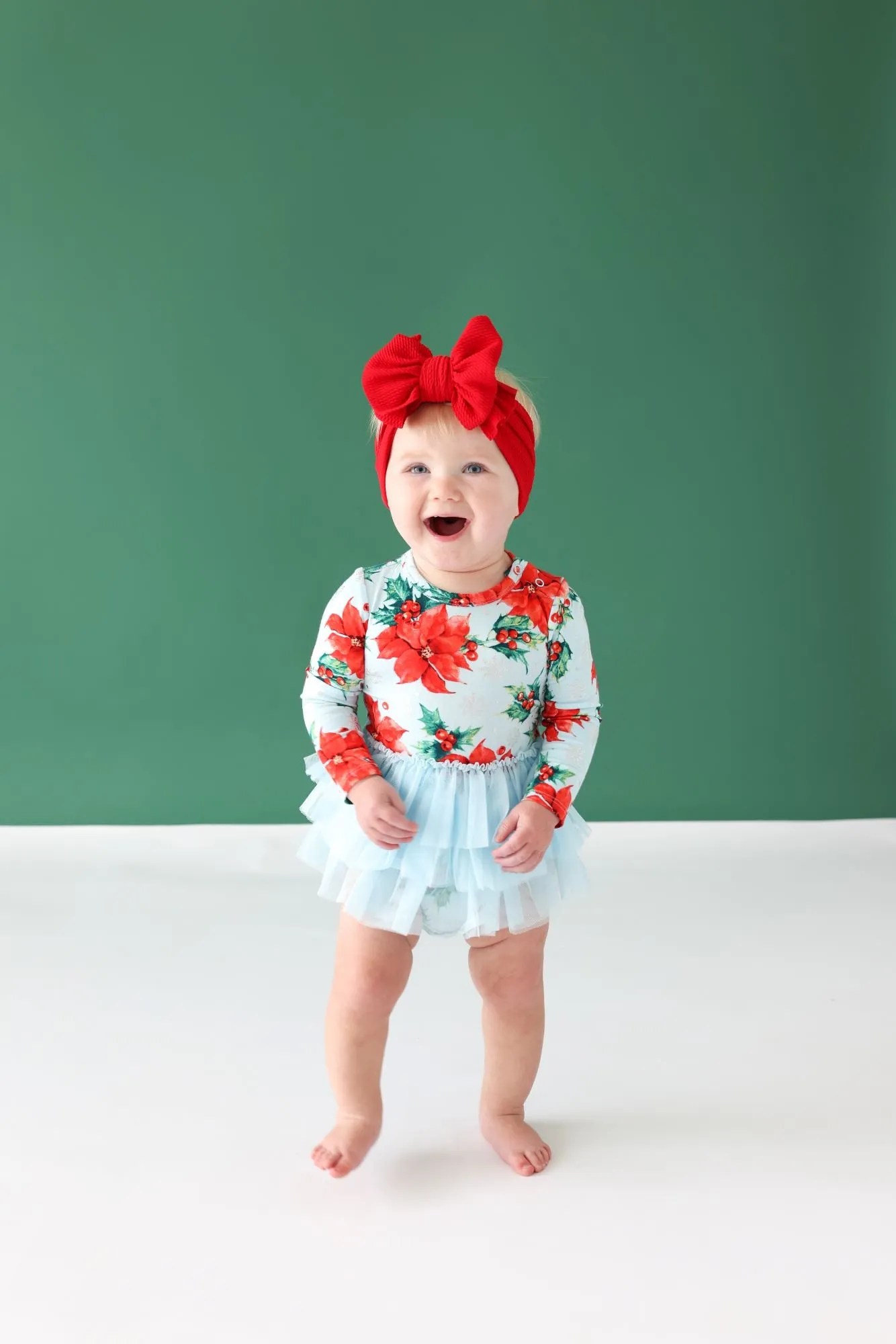 Posh Peanut Winter Lily L/S Tulle Skirt Bodysuit