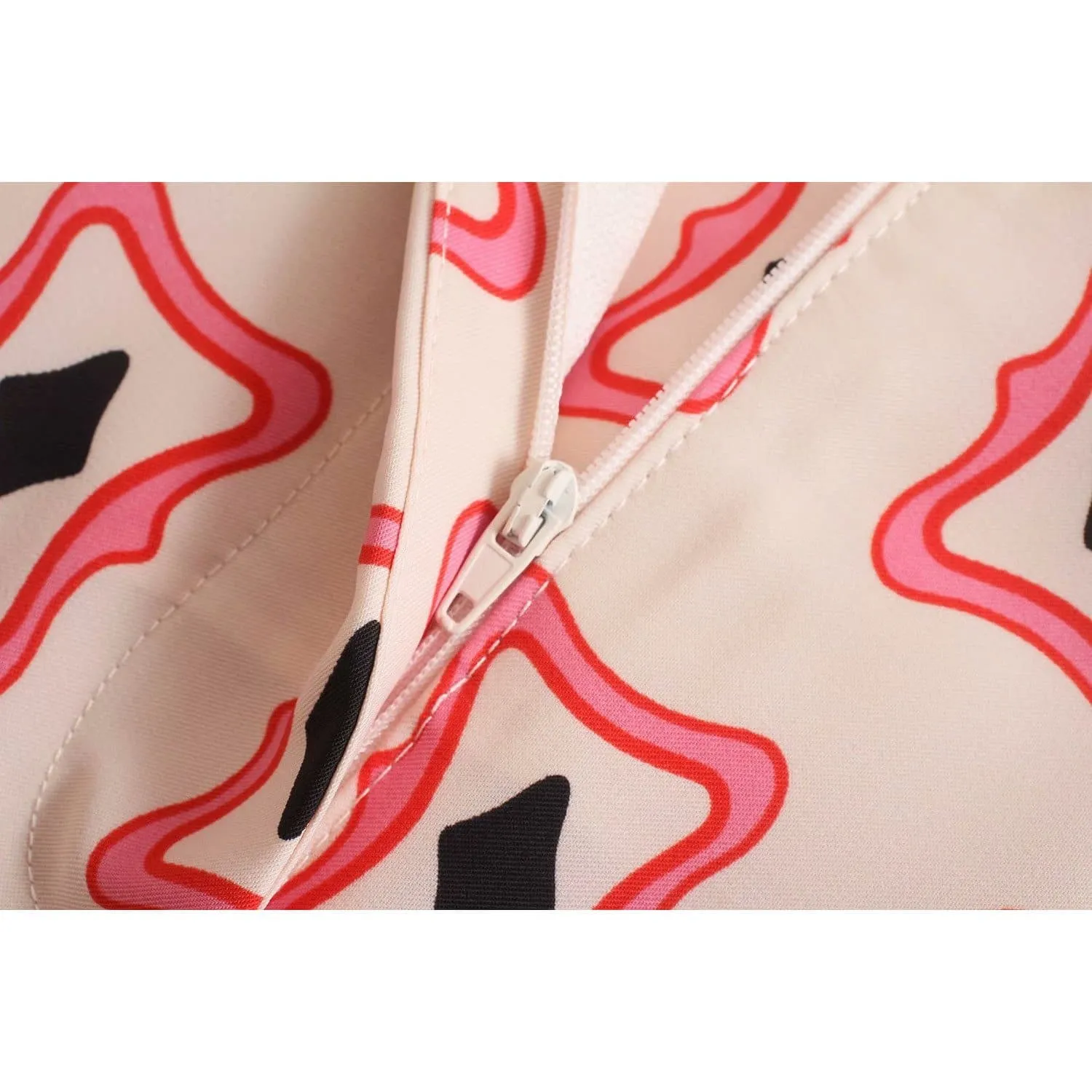 PRINTED FLARE HIGH WAIST PANTS