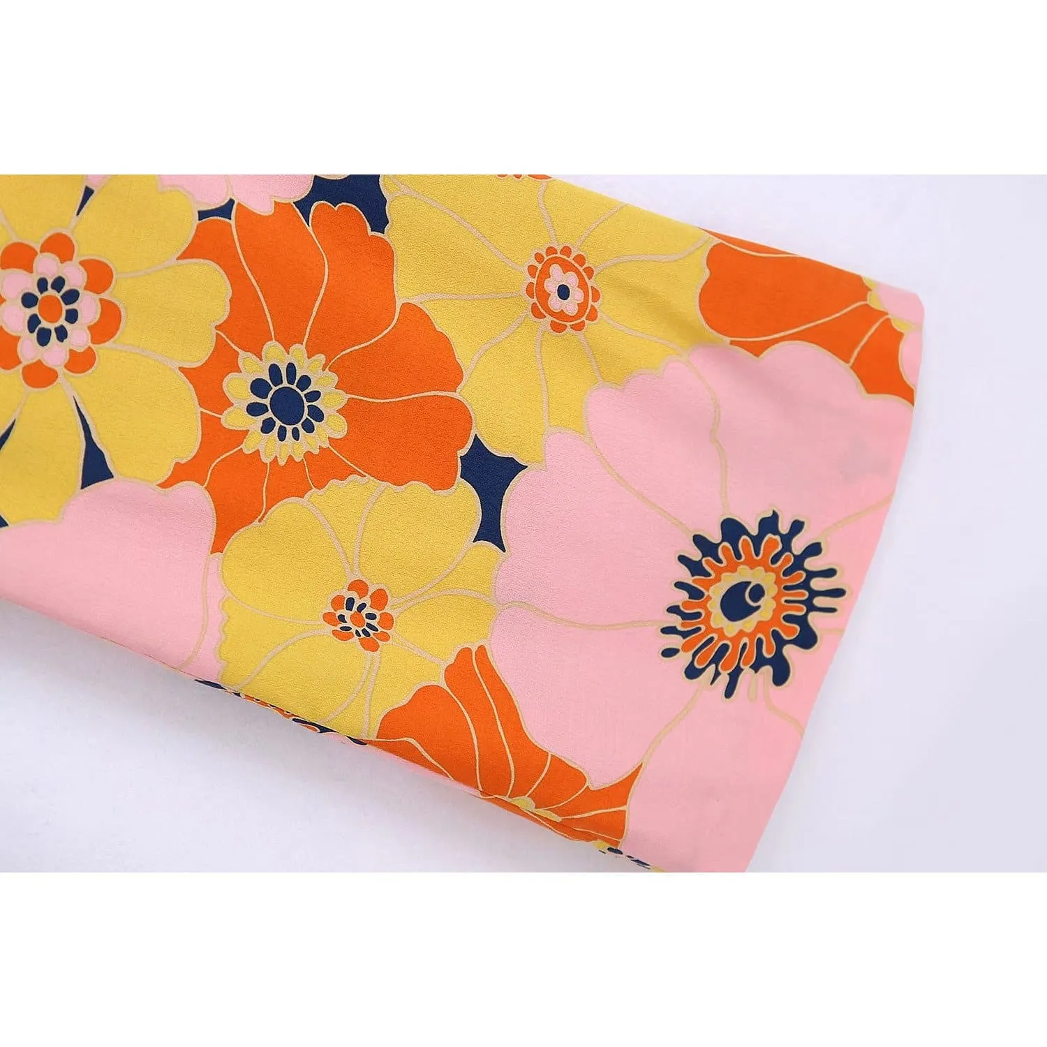PRINTED FLARE HIGH WAIST PANTS