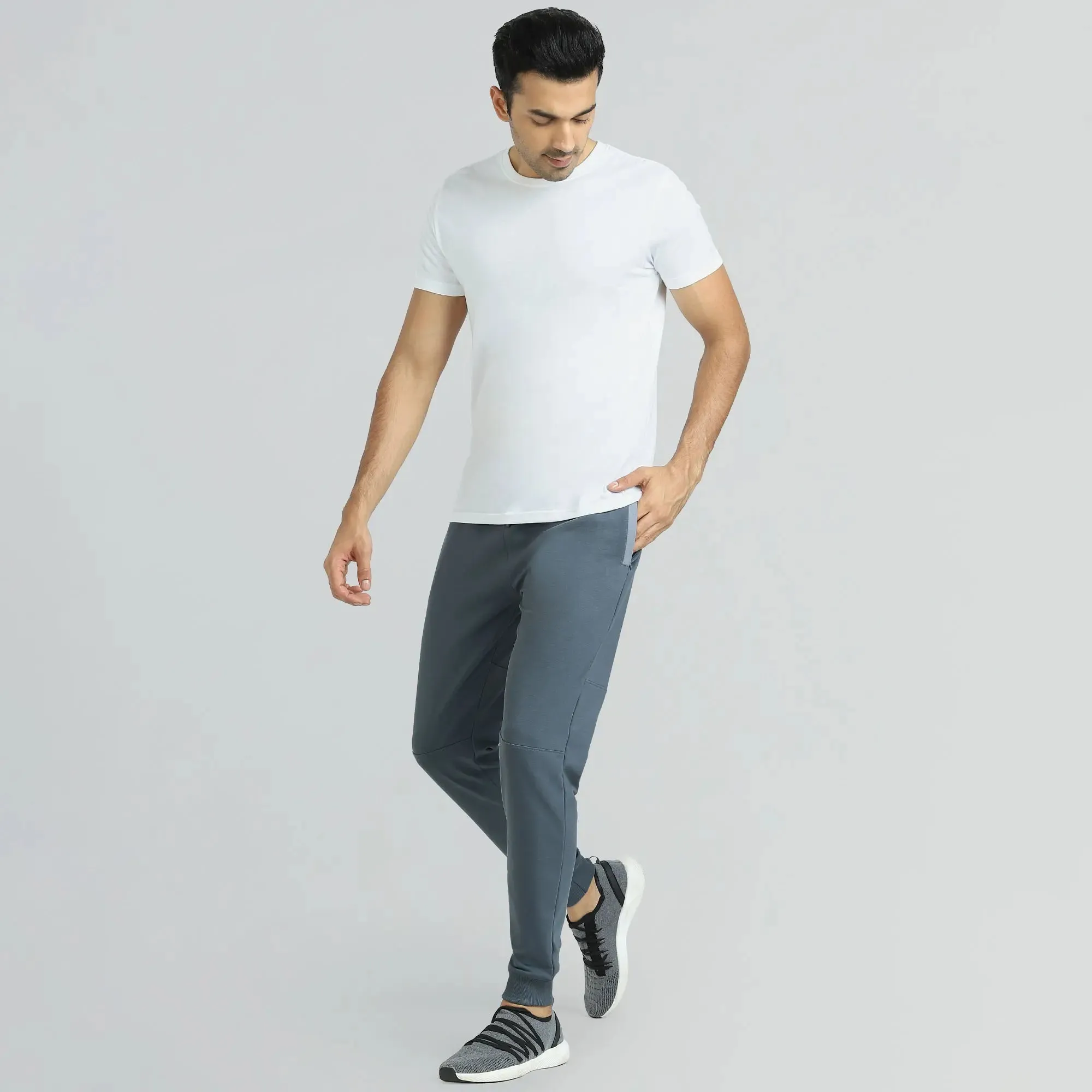 Quest French Terry Cotton-Blend Joggers Slate Grey