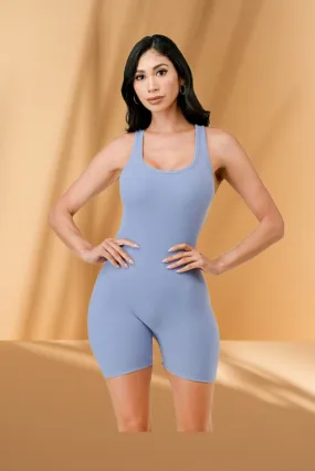 Ribbed Shorts Bodysuit/Romper