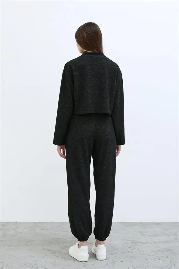 RYN Elastic Knit Pants - Black - White Plains