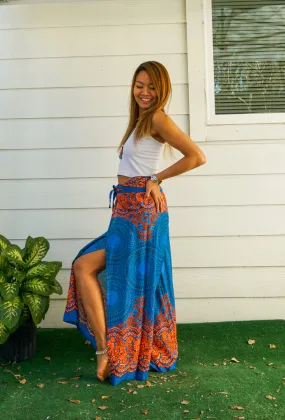 Saffron Sky Mandala Palazzo Wrap Pants