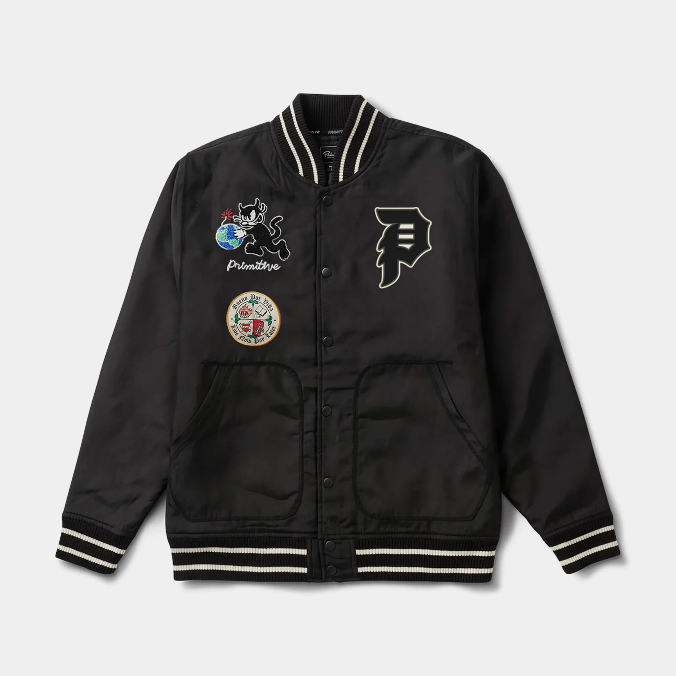 Savior Bomber Mens Jacket (Black/Beige)