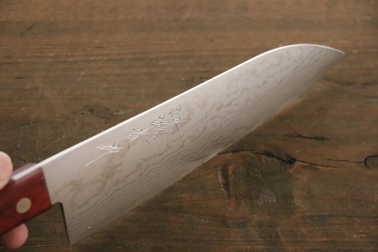 Shigeki Tanaka VG10 17 Layer Damascus Santoku  165mm Red Pakka wood Handle