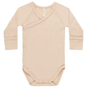 Side Snap Bodysuit in Shell by Quincy Mae - Last One In Stock - 3-6 Months