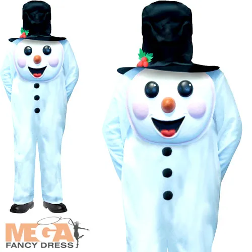 Snowman with Jumbo Face Boys Winter Mascot Costume