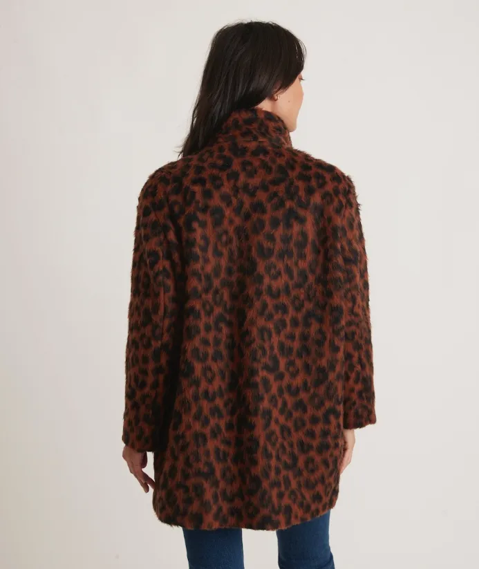 Stephanie Cocoon Coat - Cheetah