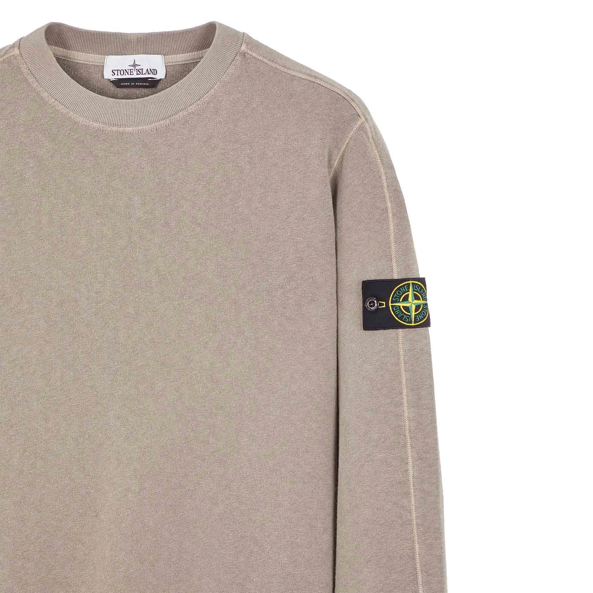 Stone Island 'Old Treatment' Crewneck Sweatshirt in Dove Grey
