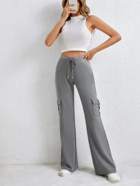 Tall Flap Pocket Side Drawstring Waist Cargo Pants