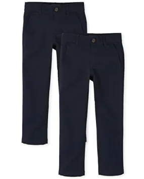 The Children's Place Boys Stretch Skinny Chino Pants,New Navy 2 Pack,12
