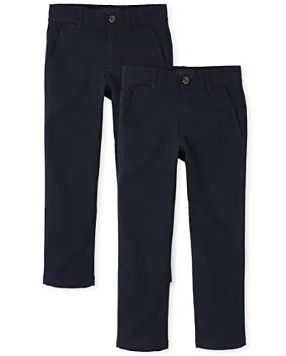 The Children's Place Boys Stretch Skinny Chino Pants,New Navy 2 Pack,12