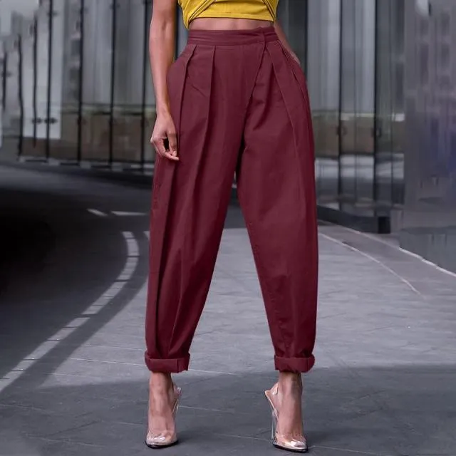 Vintage Baggy Harem Casual Loose High Waist Pleated Pants