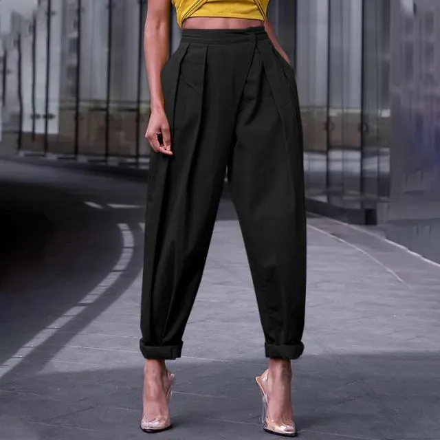 Vintage Baggy Harem Casual Loose High Waist Pleated Pants