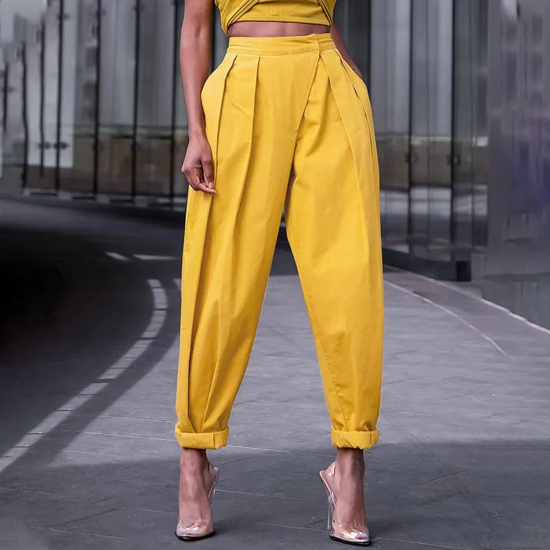 Vintage Baggy Harem Casual Loose High Waist Pleated Pants