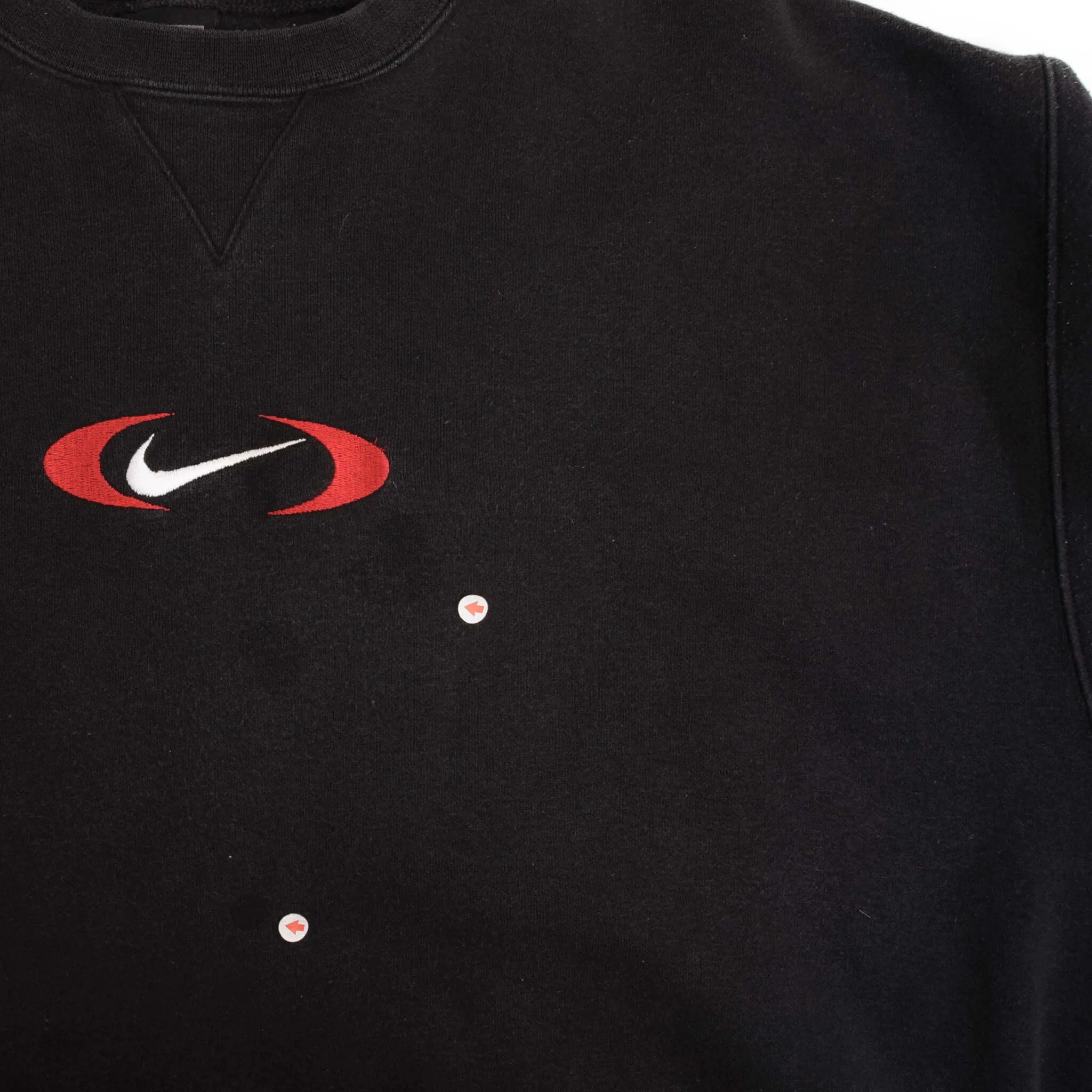 VINTAGE NIKE CENTER BIG SWOOSH BLACK SWEATSHIRT 1990S SIZE XL