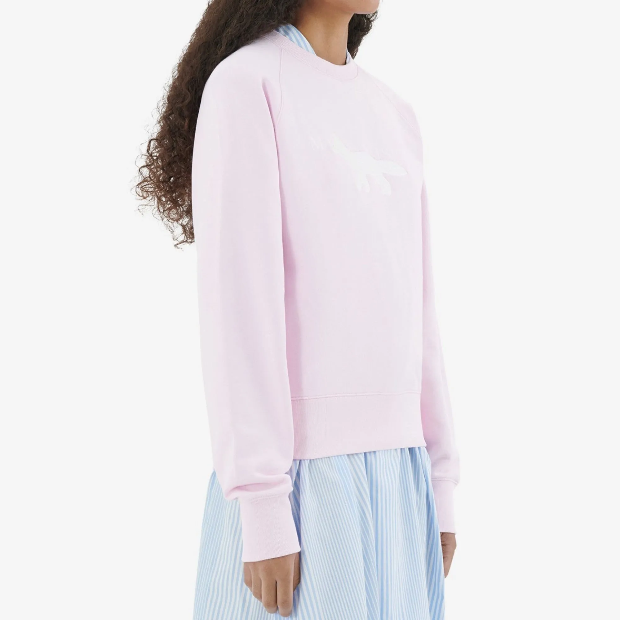 Women Fox Stamp Adjusted Sweatshirt - Light Pink
