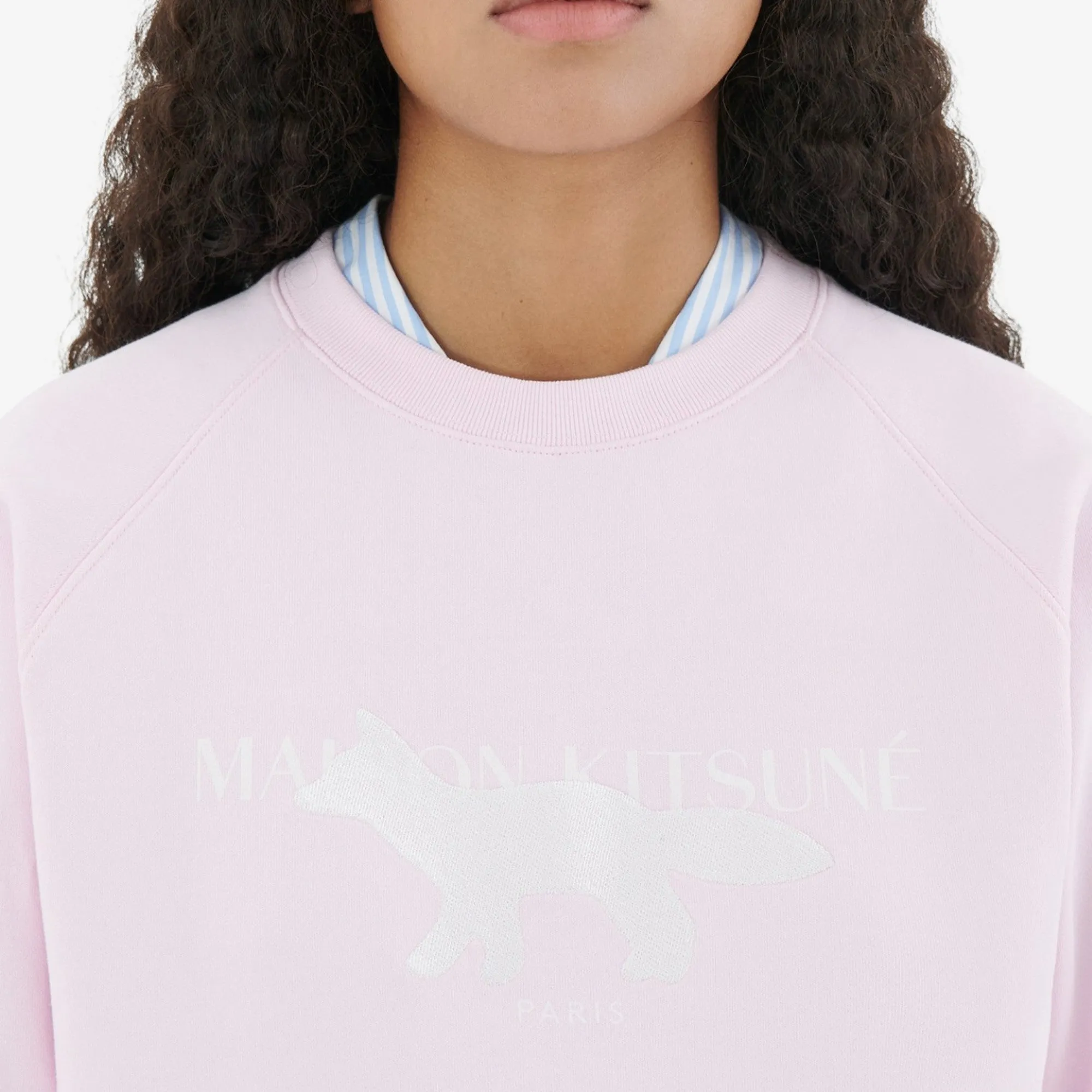 Women Fox Stamp Adjusted Sweatshirt - Light Pink