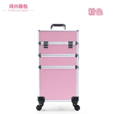 Women Large Capacity Trolley Cosmetic Case Rolling Luggage Bag,Nails Makeup Toolbox,Multi-Layer