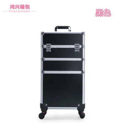 Women Large Capacity Trolley Cosmetic Case Rolling Luggage Bag,Nails Makeup Toolbox,Multi-Layer