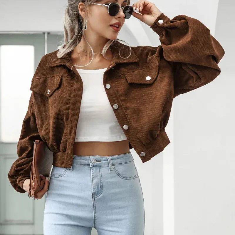 Women's Corduroy Bomber Jacket