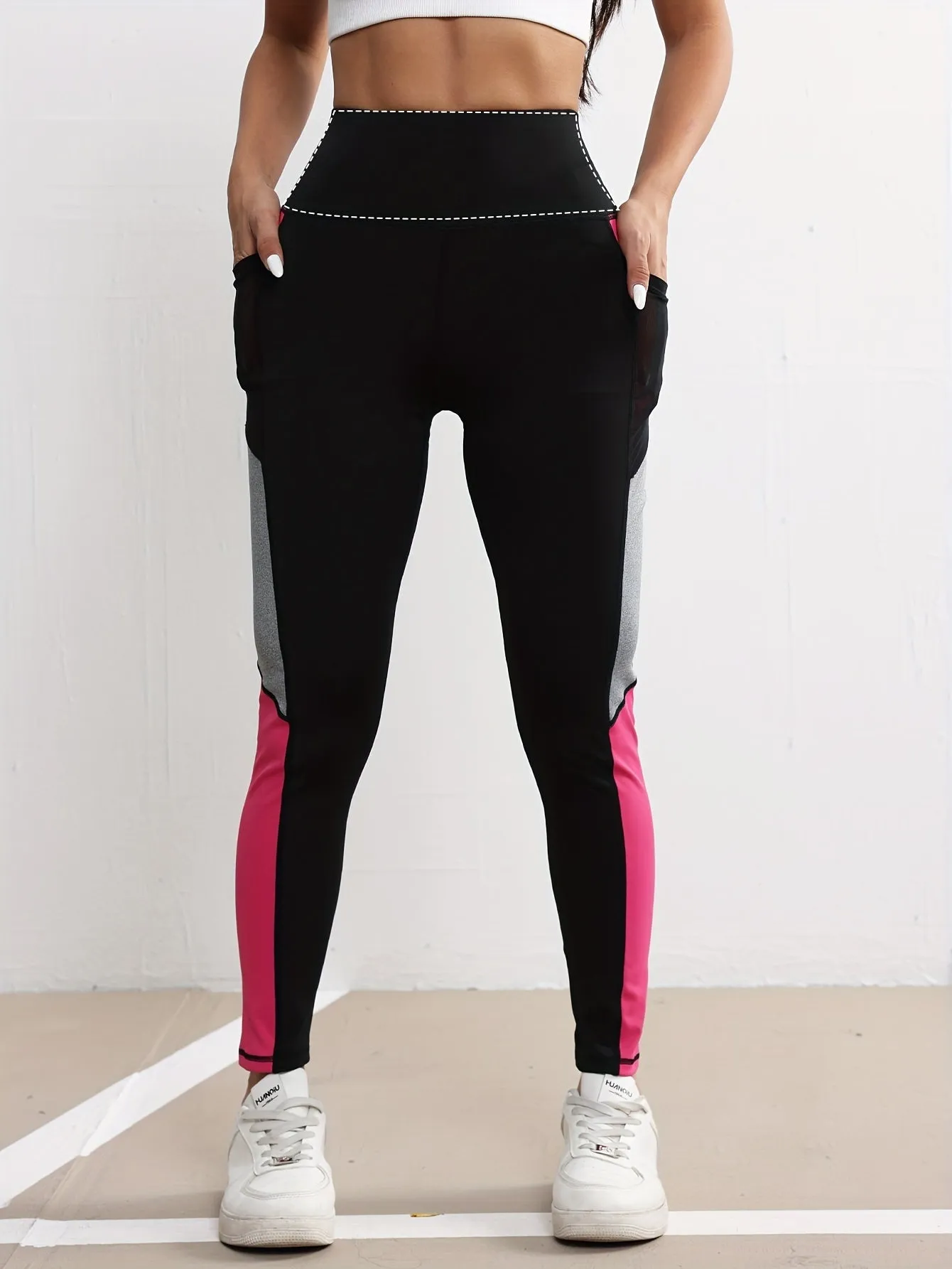 Women's Sports Contrast Color High Waist leggings