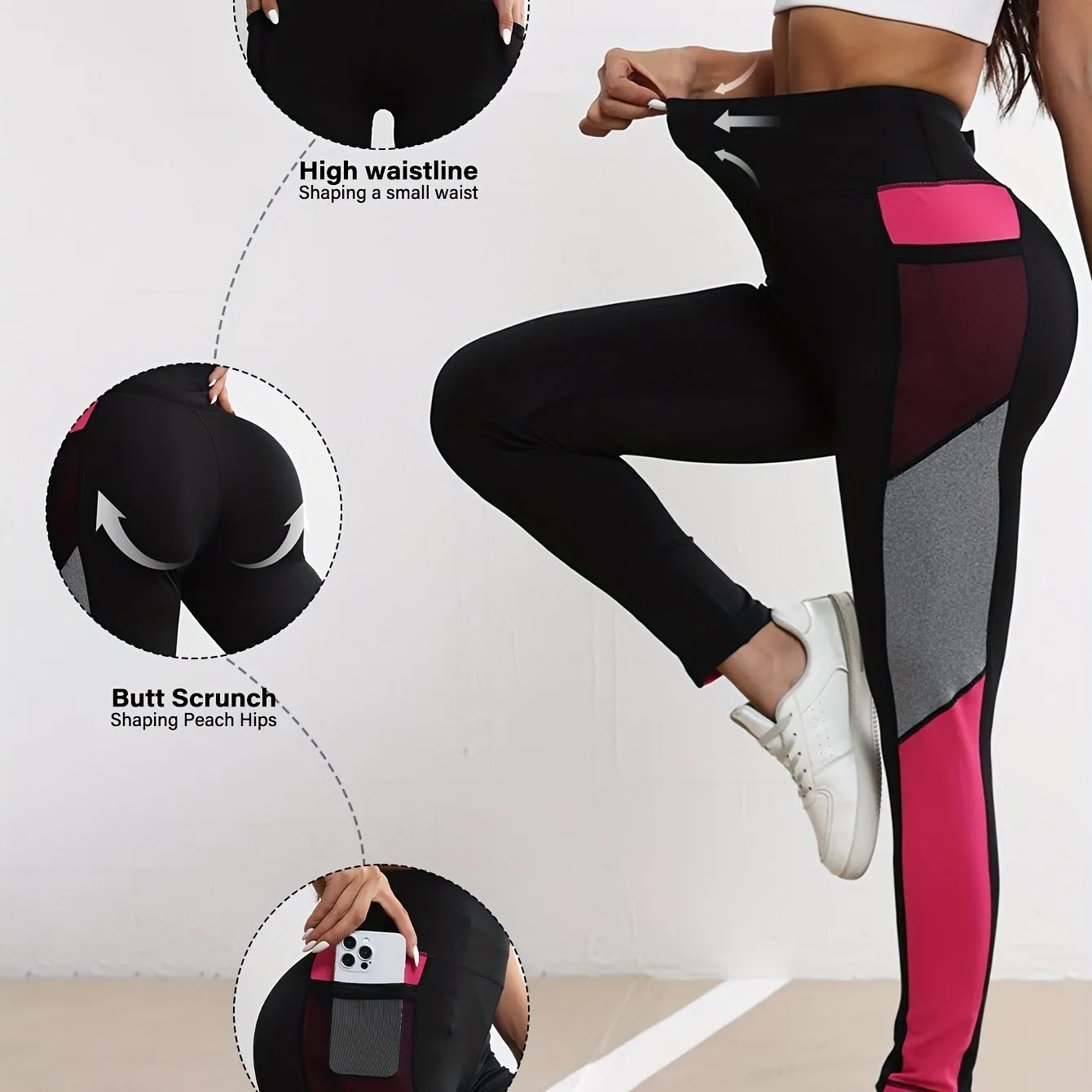 Women's Sports Contrast Color High Waist leggings