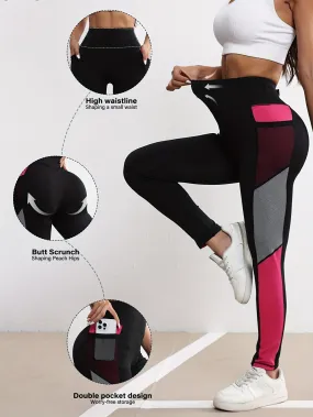 Women's Sports Contrast Color High Waist leggings
