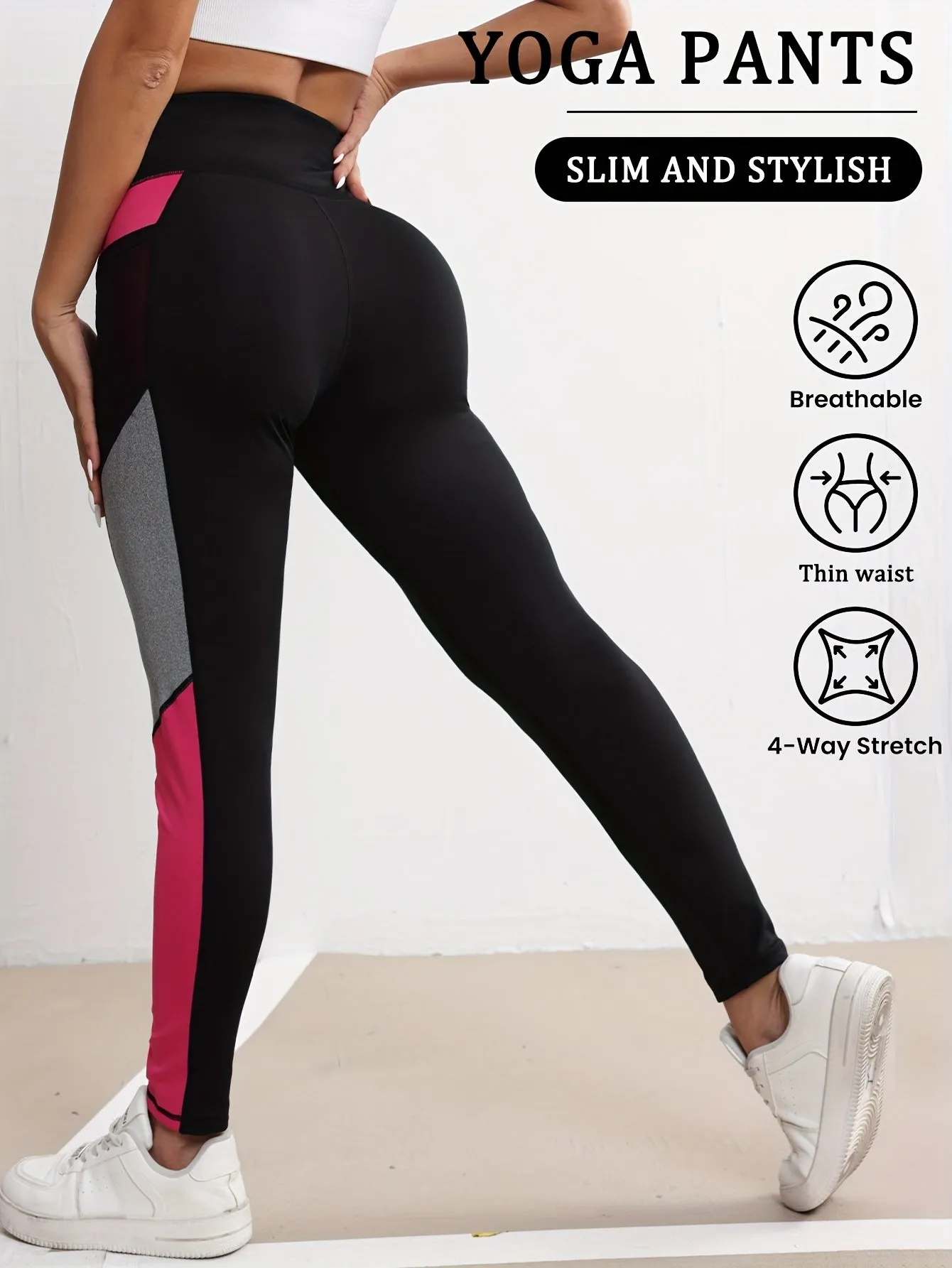 Women's Sports Contrast Color High Waist leggings