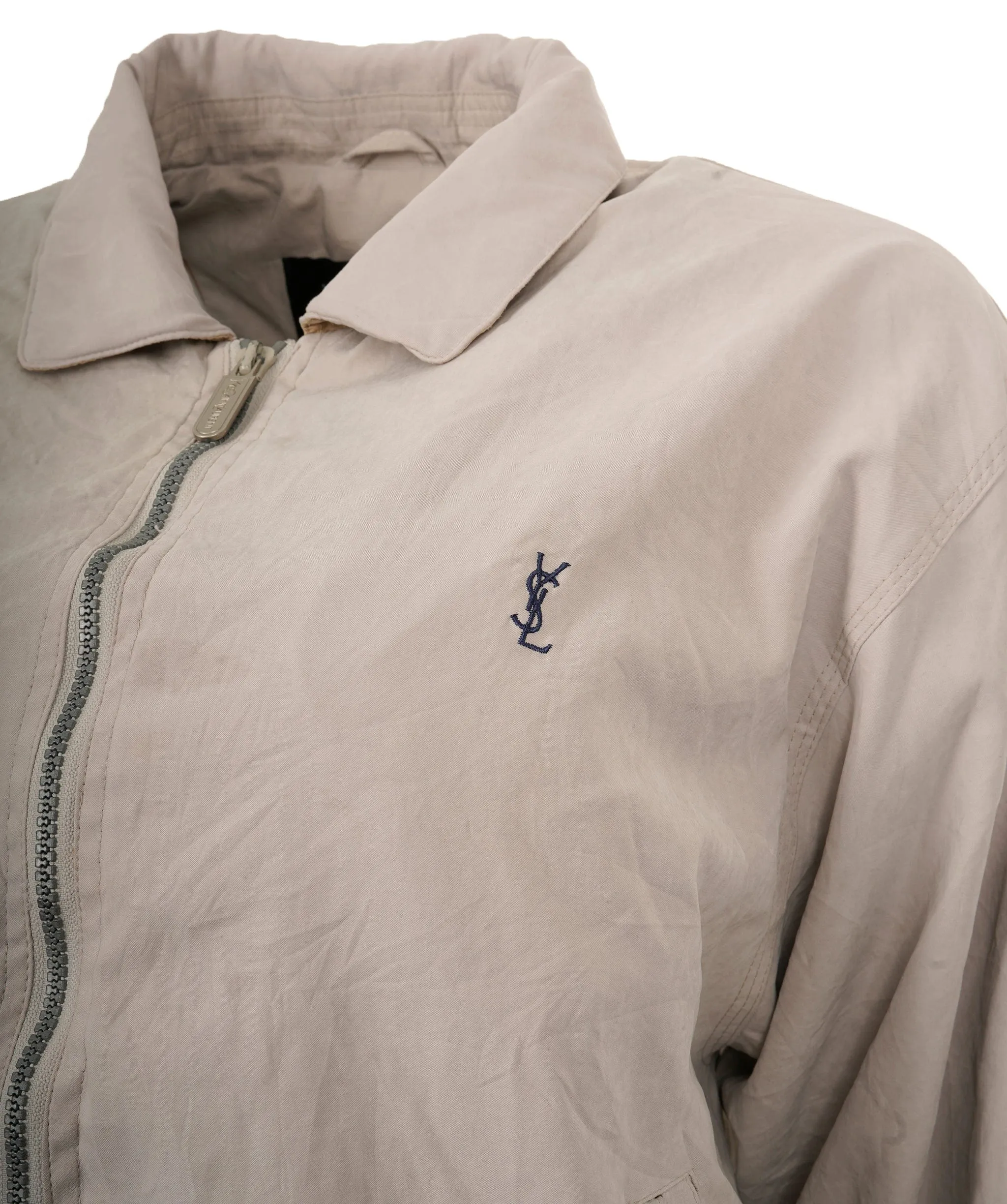 YSL Jacket Yves Saint Laurent Jacket 90s Vintage Bomber Style Harrington Size S ASL9473