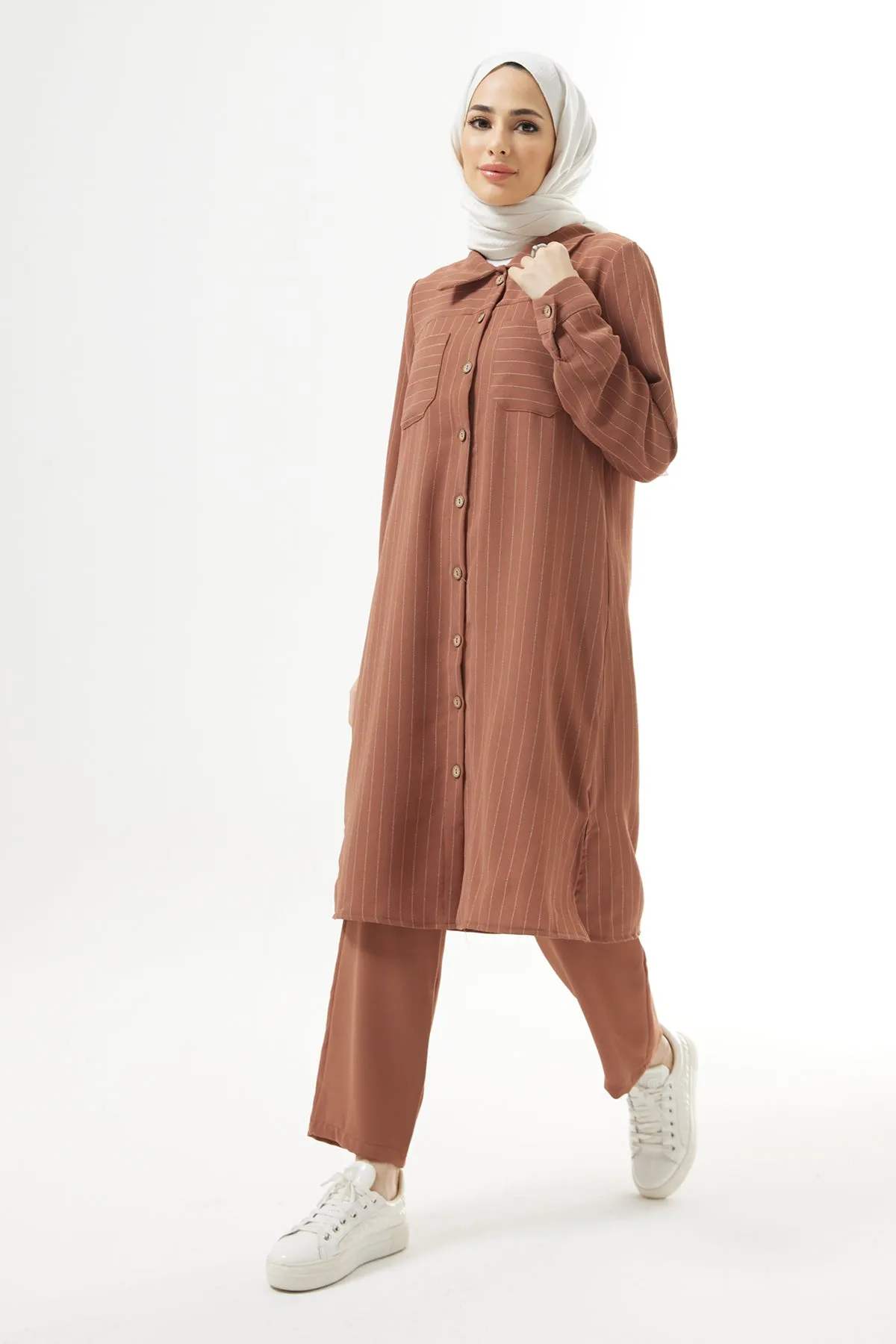 ZRF Women Striped Tunic Pants Set - Camel - Warwick